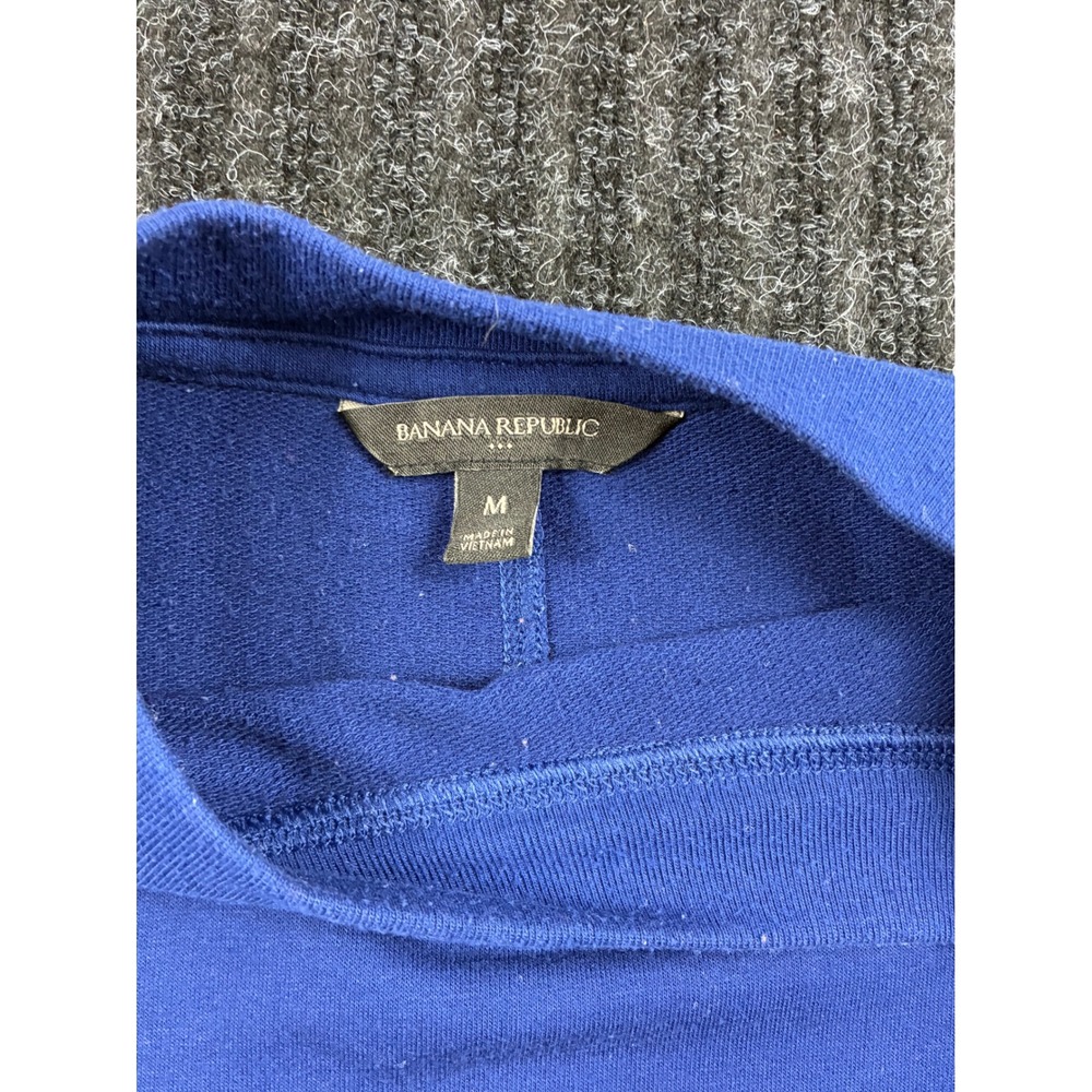 Banana Republic Royal Blue Short Sleeve Boxy Sweatshirt Crew Neck Medium - Picture 4 of 5